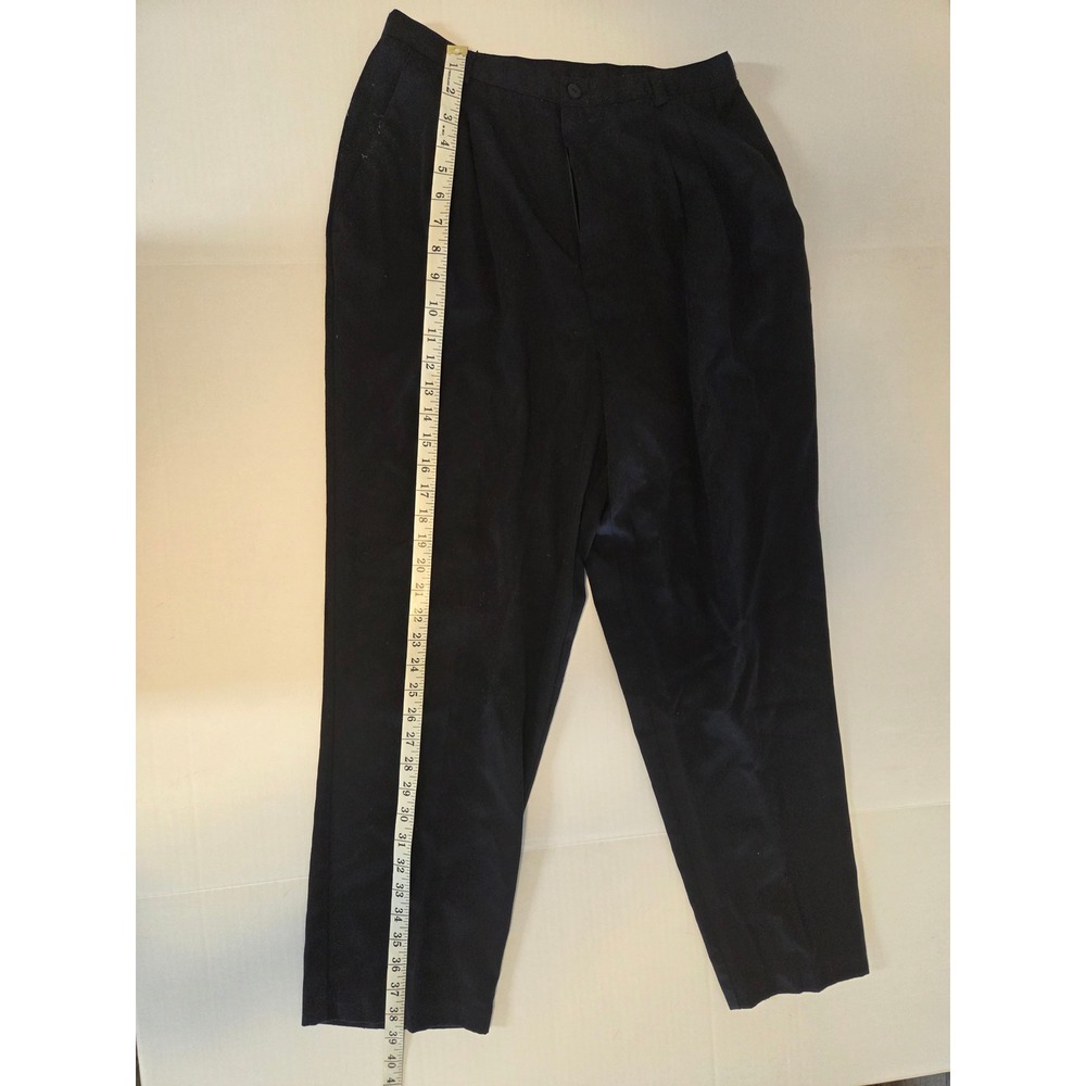 Kathie Lee Collection Navy Blue Pleated Trousers High Rise Tapered Pants 12P - Picture 4 of 6